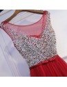 Cute Sparkly Silver And Red Long Party Dress Sleeveless - MYX18191