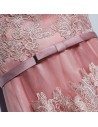 Gorgeous Long Pink White Lace Prom Dress Cheap Sleeveless - MYX18202