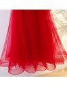Lovely Red Off The Shoulder Bridal Party Formal Dress Long - MYX18223