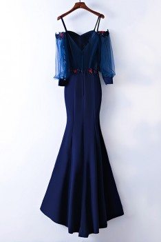 Gorgeous Cold Shoulder Long Mermaid Prom Dress With Sleeves - MYX18231