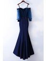 Gorgeous Cold Shoulder Long Mermaid Prom Dress With Sleeves - MYX18231