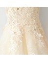 Gorgeous Champagne Short Lace Homecoming Party Dress Sleeveless - MYX18246