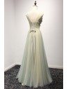 Princess Yellow Long Prom Dress With Marvelous Flower Bodice - AKE18053