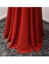 Bling-bling Long Red Prom Dress Shining In One Shoulder - AKE18051
