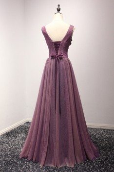 Gorgeous Long Purple Fitted Evening Dress With Sweetheart Beading Neck - AKE18040