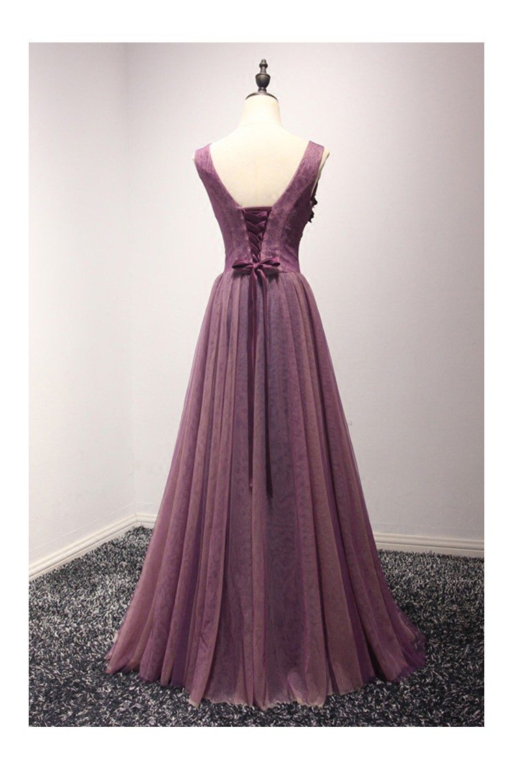 Gorgeous Long Purple Fitted Evening Dress With Sweetheart Beading Neck ...