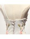 Elegant Long Grey With Pink Floral Prom Dress With One Shoulder Strap - AKE18036