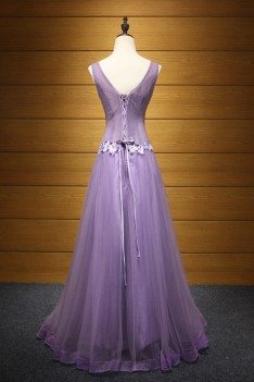 Sparkly Lilac Pleated Prom Dress With Straps Sweetheart - AKE18030