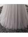Long Grey Shining Prom Dress Simple With Beading - AKE18021