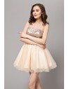 Sequin Lace And Tulle Short Prom Dress