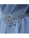 Sparkly Long Silver Formal Prom Dress In One Shoulder - AKE18003