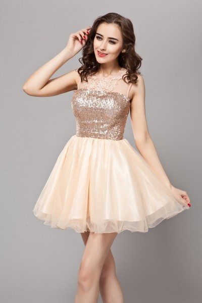 sequence lace short gown styles