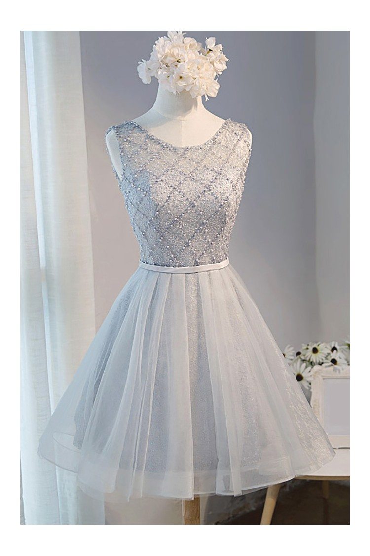 Beaded Sparkly Short Tulle Prom Party Dress Sleeveless - $108.9 # ...