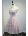 Gorgeous Pink Tulle Short Homecoming Party Dress With Petals Flowers - MDS17033