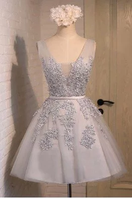 Gorgeous Lace Tulle Short Homecoming Party Dress Sleeveless - MDS17046