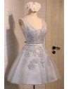 Gorgeous Lace Tulle Short Homecoming Party Dress Sleeveless - MDS17046
