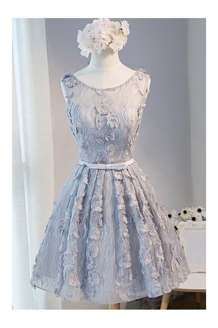 Short Sleeve Lace Short Dress - $70.5 #DK260 - SheProm.com