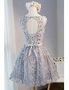 Unique Lace Sleeveless Short Formal Party Dress Sleeveless - MDS17051