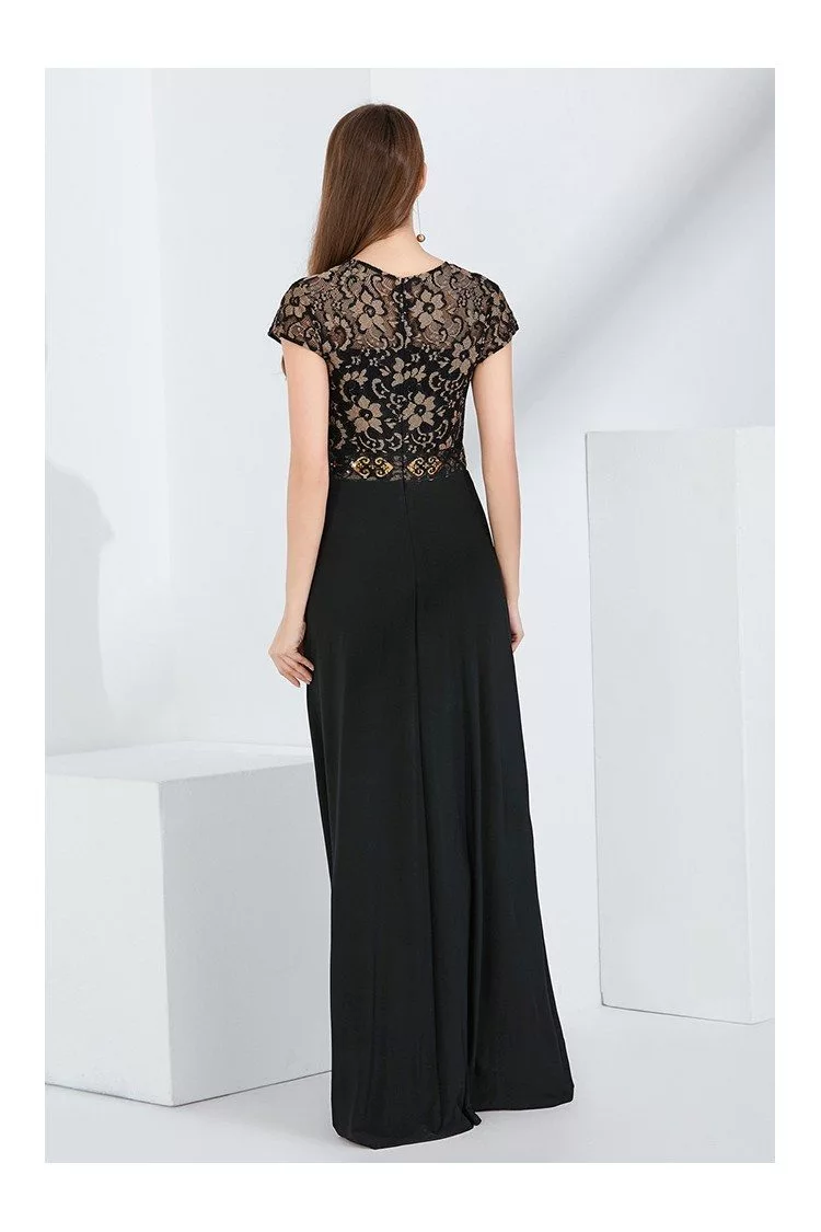 black lace mother of the bride gown