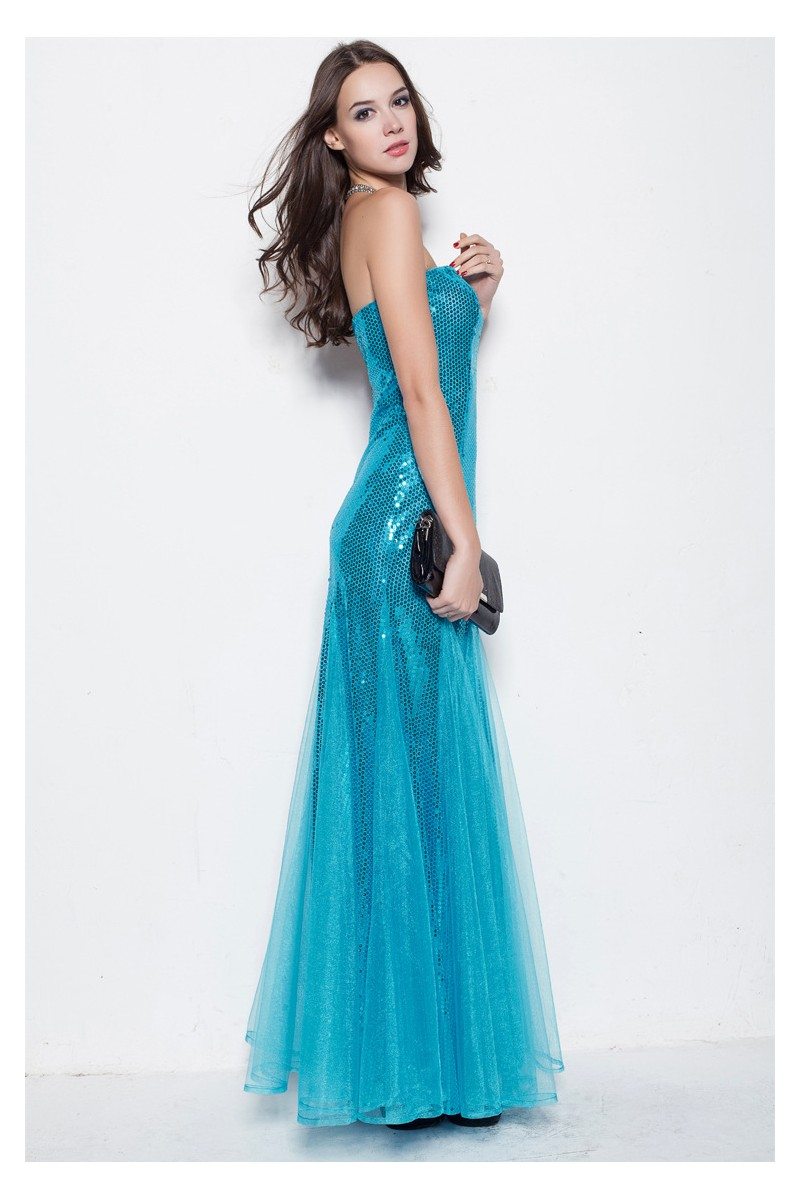 Sparkly Fitted Mermaid Long Party Dress - $63 #CK284 - SheProm.com