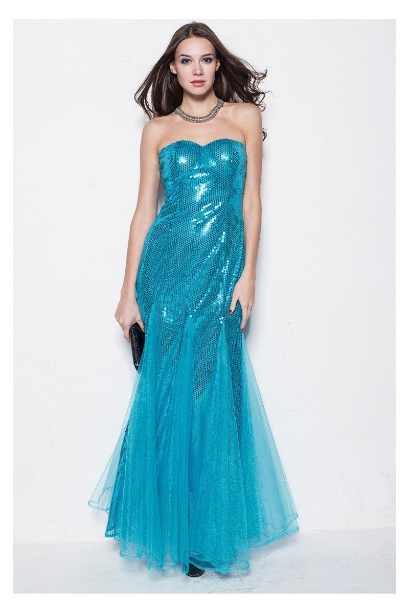 Sparkly Fitted Mermaid Long Party Dress - $63 #CK284 - SheProm.com