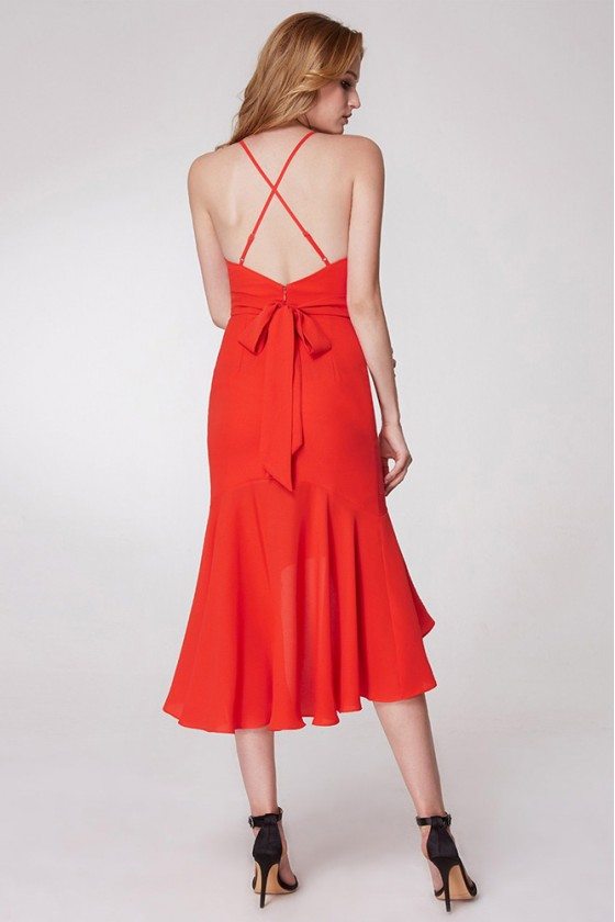 orange fitted dress