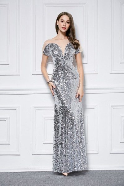 Sparkly Sequins Long Evening Dress - $97 #CK446 - SheProm.com