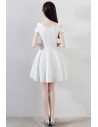 Simple Little White Short Homecoming Dress Cold Shoulder - MXL86038