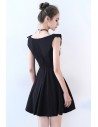 Little Black Flare Homecoming Party Dress V-neck - BLS86073