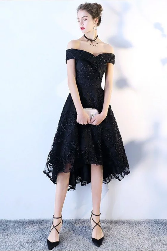 black lace party dress