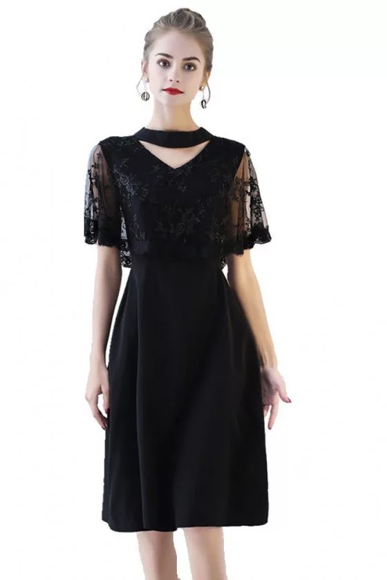 classy black dresses with sleeves