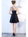 Little Black Homecoming Dress Short with Multi Straps - BLS86019