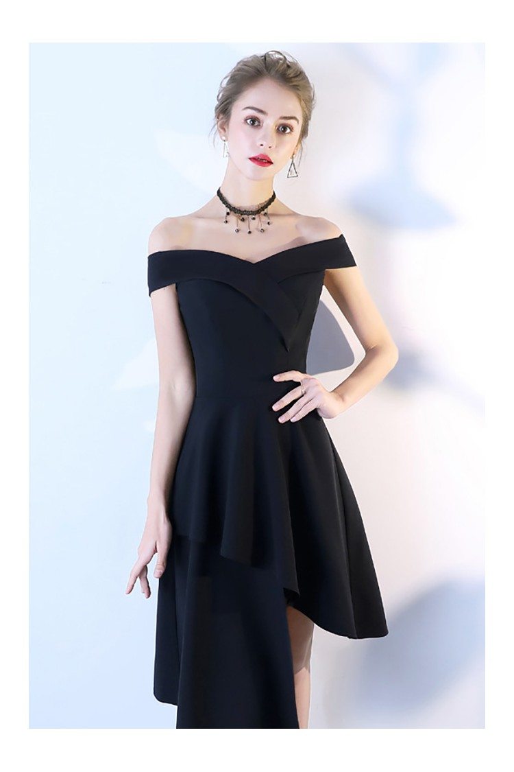 Chic Black High Low Party Dress Off Shoulder - $74.8 #BLS86014 ...