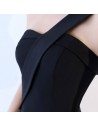 Simple One Shoulder Maxi Black Party Dress - BLS86021