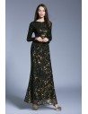 Sparkly Black Sequins Sheath Long Evening Dress - CK526