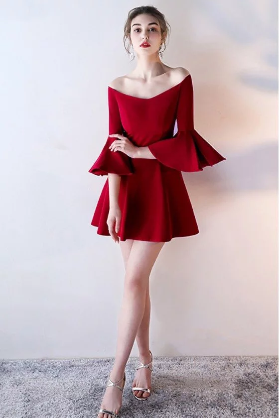short gown with flare down
