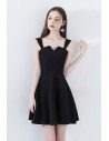 Little Black Homecoming Party Dress Aline with Straps - HTX86119