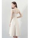 Pretty Champagne Bow Knot Homecoming Dress with Straps - HTX86073