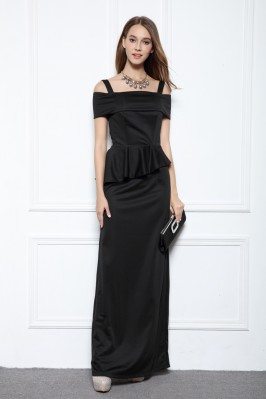 Black Fashion Fitted Long Party Dress