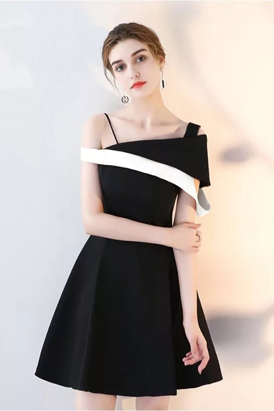 formal dress black white short Black Velvet Long A-Line Prom Dress, Elegant Short Sleeve Formal Evening Dress US 12 / Black main image 0