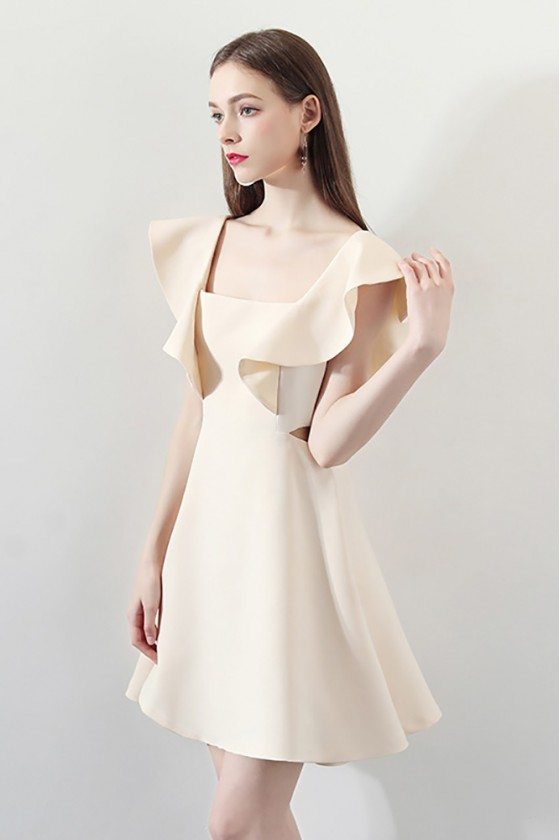short skater homecoming dresses Transparent Neckline Blush Pink Homecoming Dress Lace Tulle Skirt –  loveangeldress