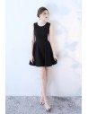Little Black Simple Aline Homecoming Dress Sleeveless - HTX86051