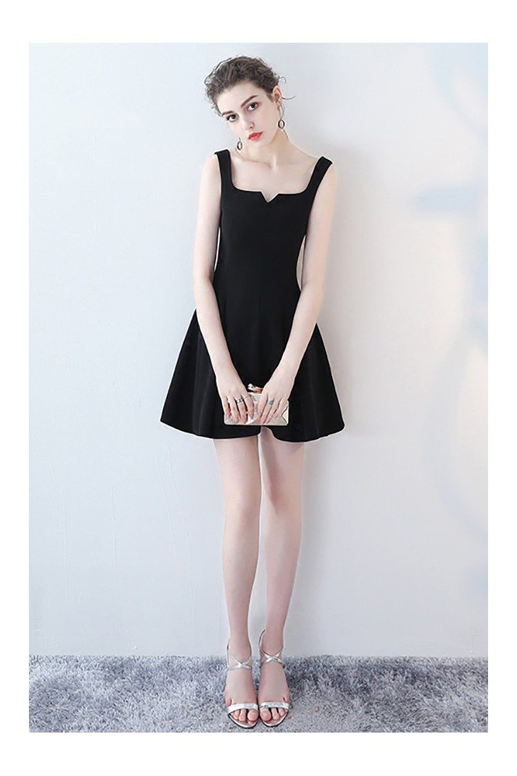 Little Black Mini Homecoming Party Dress Flare with Straps - $64.98 # ...