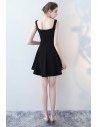 Little Black Mini Homecoming Party Dress Flare with Straps - HTX86028