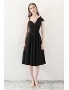 2018 Black Aline Simple Midi Homecoming Dress for Parties - HTX86006