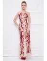 Red Sequin Embroidery Cross Open Back Formal Dress
