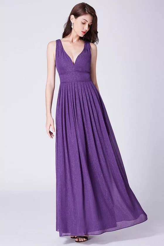 purple chiffon evening gown
