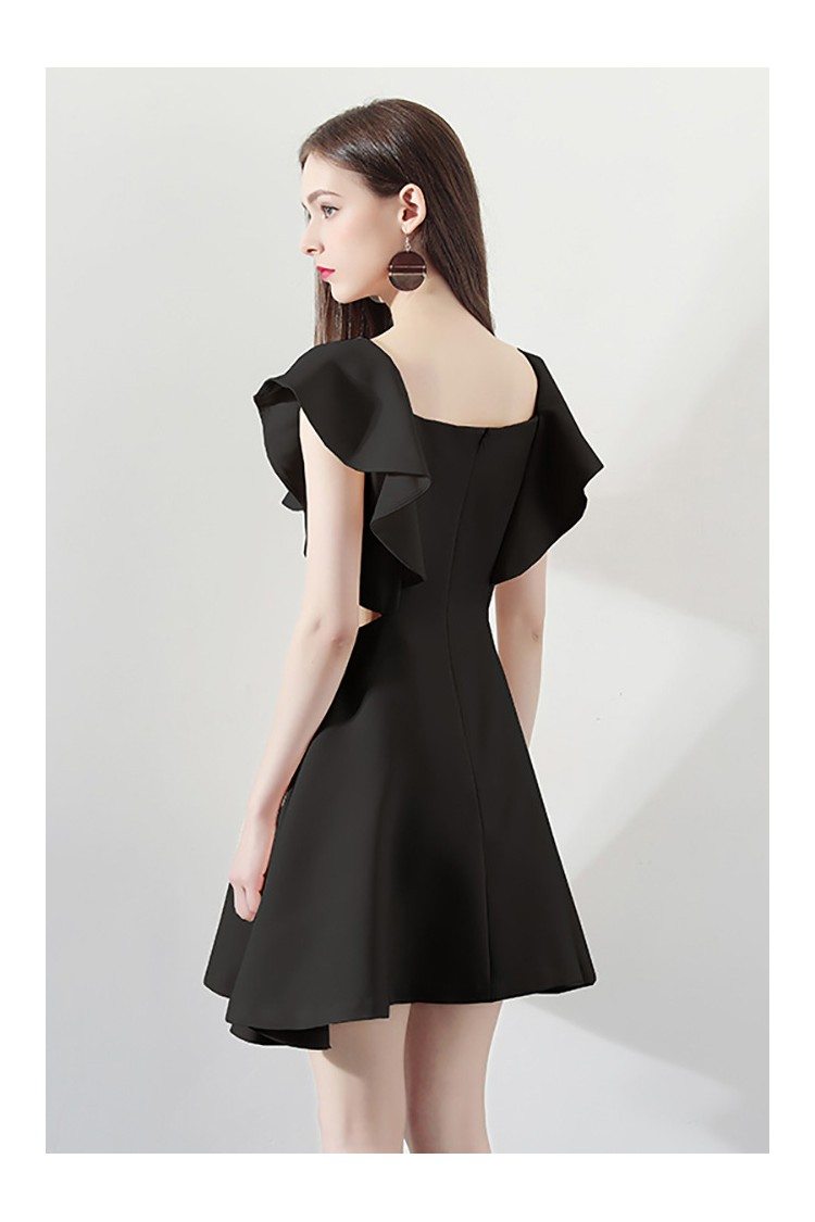 Little Black Square Neck Aline Party Dress For Semi Formal - $60.9768 # ...