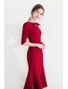 Vintage Bow Knot Bodycon Mermaid Party Dress With Half Sleeves - HTX97037