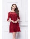 Half Sleeve Short Lace Dress - DK338